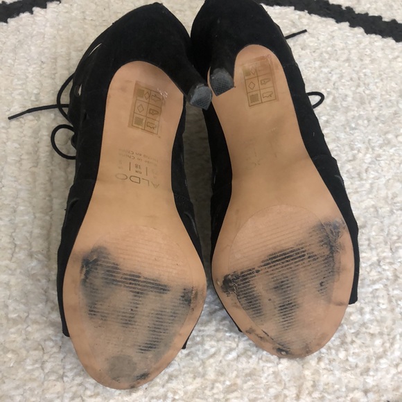 Aldo Ankle Cut Out Boots Black 7.5 - Picture 7 of 11